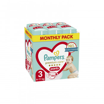 Pampers pants pelene monthly 3 prem.6-11kg 144kom 