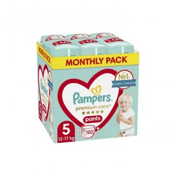 Pampers pants pelene monthly 5 prem.12-17kg 102kom 