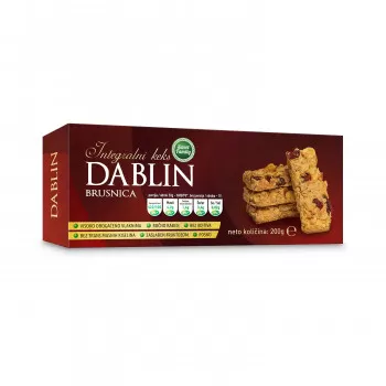 Sweet family integralni keks Dablin brusnica 200g 