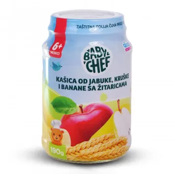 Baby Chef kašica jab,kruš i ban sa žitar 190g 