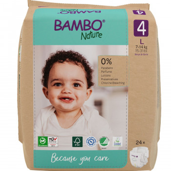 Bambo pelene nature papirno pak. 4  7-14kg 24kom 