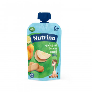 Nutrino pouch jabuka, kruška,banana i keks 100g 