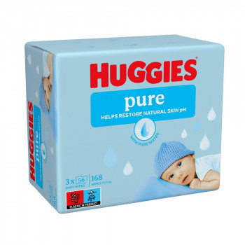 Huggies baby vlažne maramice pure 3x56kom 