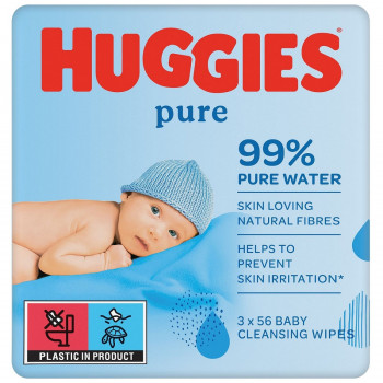 Huggies baby vlažne maramice pure 3x56kom 