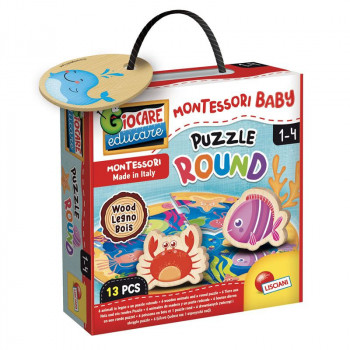 Montessori drvene okrugle puzzle 
