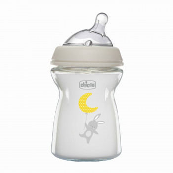 Chicco NF staklena flašica,250ml,silikon, 0+m 