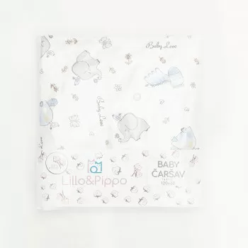 Lillo&Pippo čaršav lastiš Baby animals, 60x120cm 