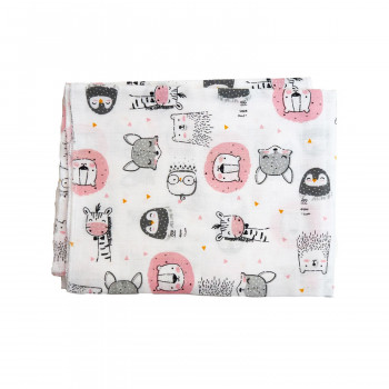 Lillo&Pippo muslin pelena 75x75cm, Životinjice 