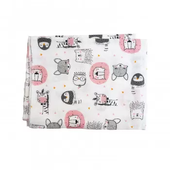Lillo&Pippo muslin pelena 75x75cm, Životinjice 
