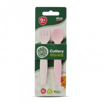Baby Chef set kašika+viljuška roze 2kom 