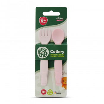 Baby Chef set kašika+viljuška roze 2kom 