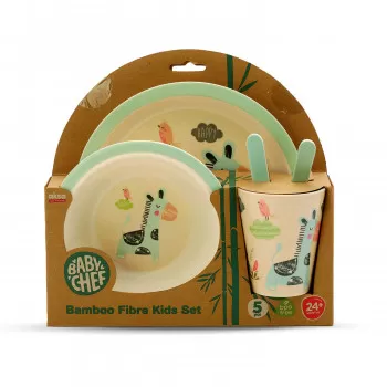 Baby Chef Bamboo Fibre Set za hranjenje plavi 