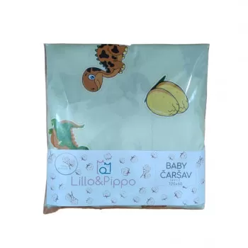 Lillo&Pippo čaršav lastiš, Bebi dino, 60x120cm 
