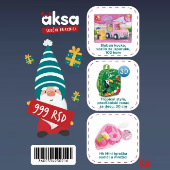 Novogodišnji paketić za devojčice 3+ no. 1-999 din 