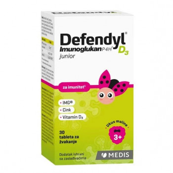 Defendyl Imunoglukan D3 junior,30tabl za žvakanje 
