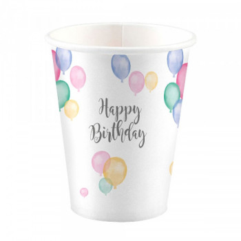 Marina Co Happy Bday pastel čaše 250ml pak. 1/8 