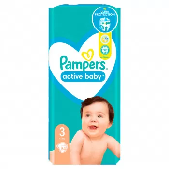 Pampers  pelene active baby VPM 3 6-10kg 54kom 