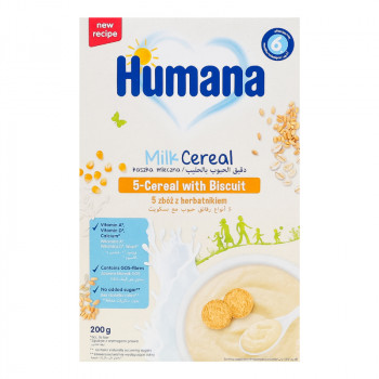 Humana ml. ins. kaša sa 5 žitarica i keksom 200g 