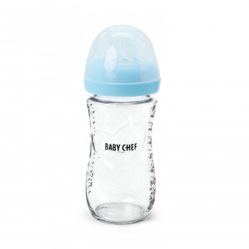 Baby Chef flašica staklena 240ml, plava 