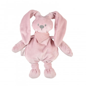 Nattou svetleća igračka, roze zeka sa šalom 