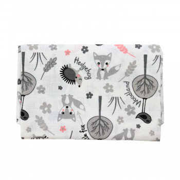 Lillo&Pippo muslin pelena 75x75cm, Šuma siva 