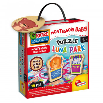 Montesori baby drvena slagalica puzzle luna park 
