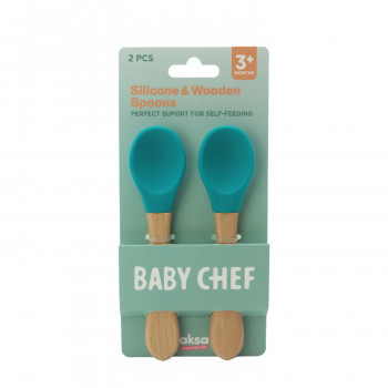 Baby Chef kašika od drveta i silikona, plava 