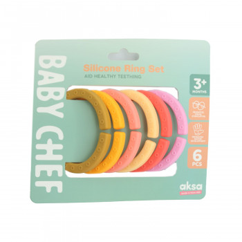Baby Chef silikonski prstenovi, 6kom, roze 