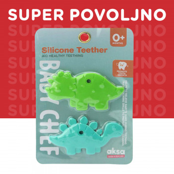 Baby Chef silikonska glodalica dino, 2 kom 