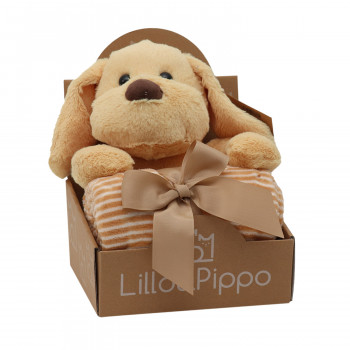 Lillo&Pippo ćebe sa igračkom kuca braon 