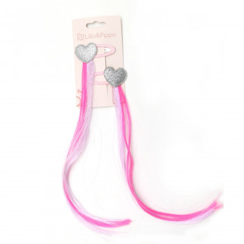 Lillo&Pippo šnalica za kosu pramen pink-ljubičasti 