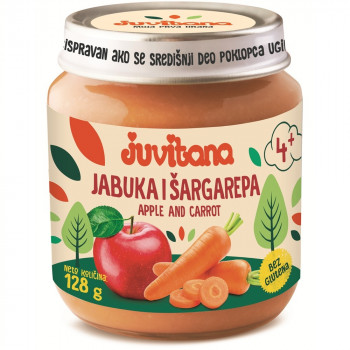 Juvitana kašica od jabuke i šargarepe 128g 