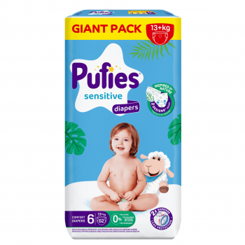 Pufies pelene sensitive GP6 extra large 13kg 62kom 