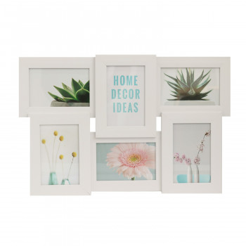 Cute&Cool HOME drveni ram za 6 slika beli 49x31x2 