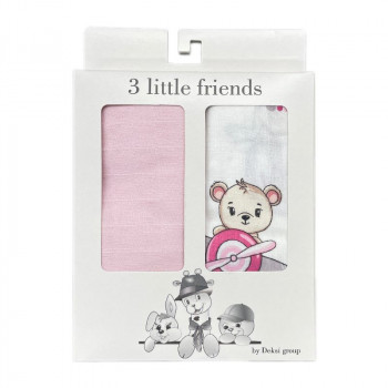 Deksi muslin pelene 2/1, roze 