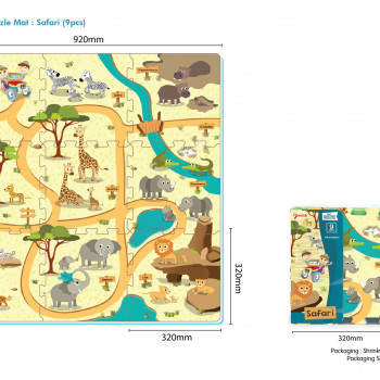 Sunta podne puzzle  safari, 9 kom 