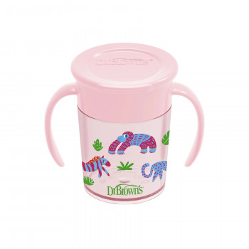 Dr.Browns no spill šolja 360 stepeni 200ml roze 