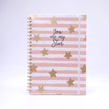 Be Cool notes sa zvezdicama roze A4 