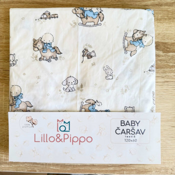 Lillo&Pippo čaršav sa lastišem Konjići, 60x120cm 