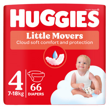 Huggies pelene little movers 4  7-18, 66kom 