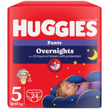 Huggies pelene pants overnights  5 12-17kg,24kom 