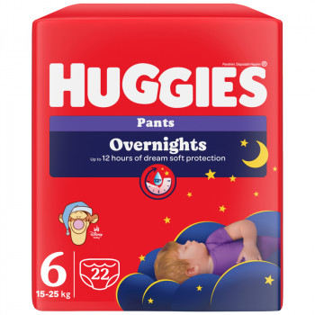Huggies pelene pants overnights 6 15-25kg,22kom 