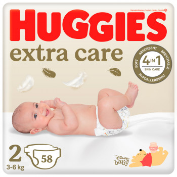 Huggies pelene extra care 2 3-6kg 58kom 