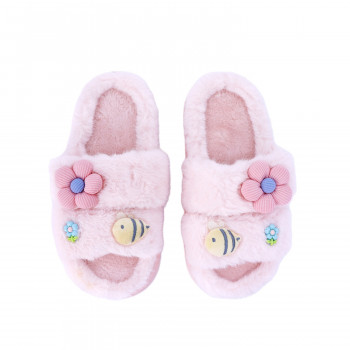 Cute&Cool HOME papuče krznene sa stikerima, roze 