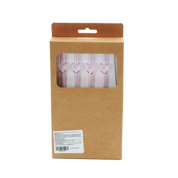 Cute&Cool HOME set staklene slamčice 4 kom srce 