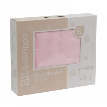 Lillo&Pippo ćebe za bebe nebo 110x140cm, roze 