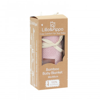 Lillo&Pippo ćebe bambus 80x100cm, roze 