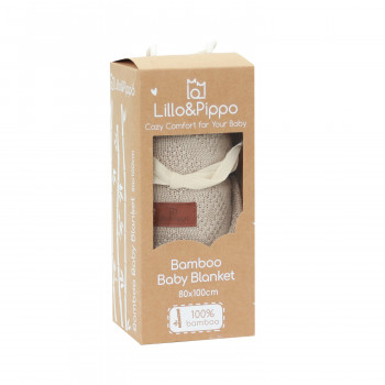Lillo&Pippo ćebe bambus 80x100cm, bež 