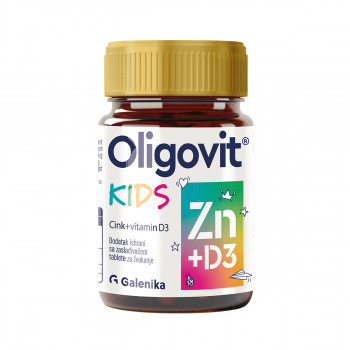Oligovit Kids Zn+D3 tablete za žvakanje 60 kom 