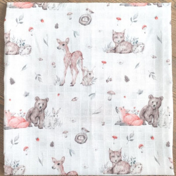 Lillo&Pippo muslin pelena 75x75cm, Zverići 